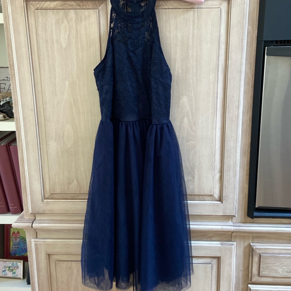 Zapaka dress sz S navy blue euc